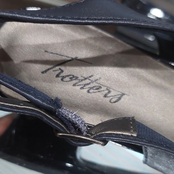 Trotters Women's Shoes Sling back Size 5.5M - Black Modest Leather Heels - Picture 4 of 8